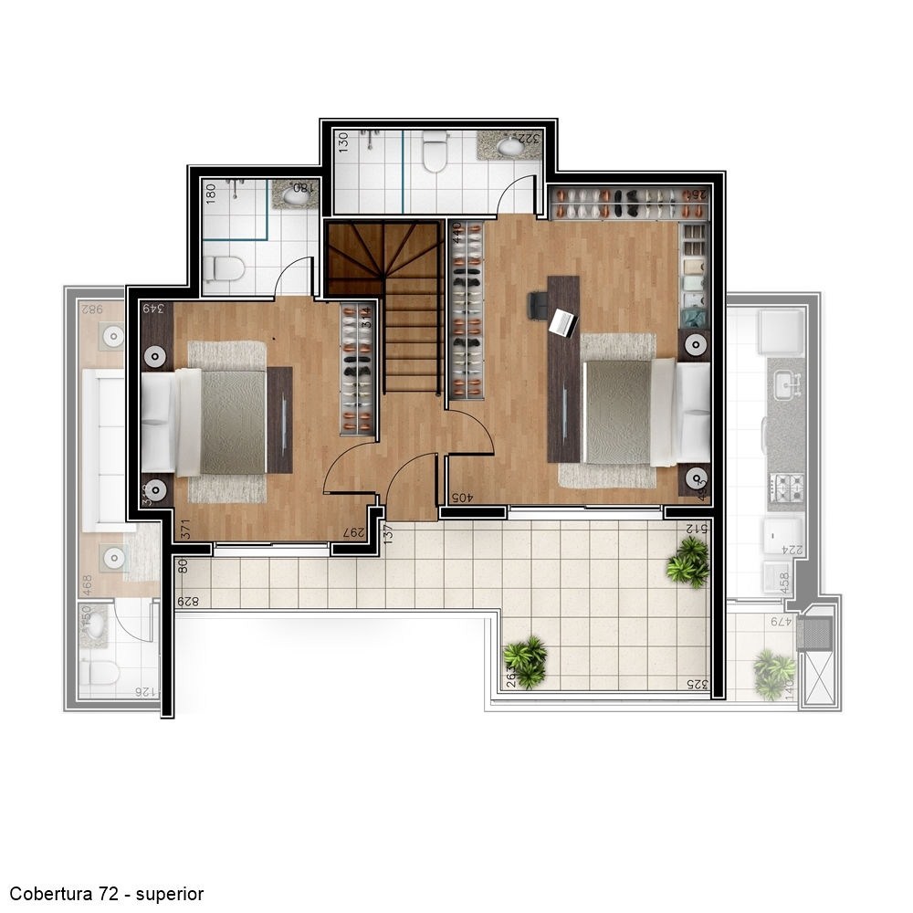Cobertura à venda com 2 quartos, 142,05m² - Ahú,Curitiba